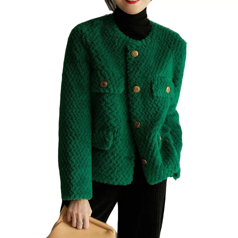 Velvet short jacket for women by Christine Brewer, Aria collection, showing the stylish black jacket with a fitted silhouette.