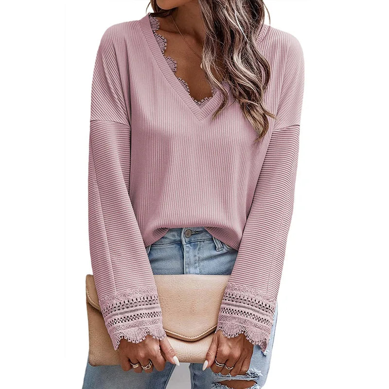 Christine Brewer Hadley knit sweater for women, soft and cozy, featuring a classic fit and ribbed cuffs, shown in a neutral color.