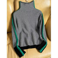 Pink tailored turtleneck sweater from Christine Brewer's #1752 Collection, showcasing a versatile, fitted design with long sleeves.