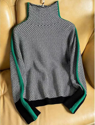 Pink tailored turtleneck sweater from Christine Brewer's #1752 Collection, showcasing a versatile, fitted design with long sleeves.