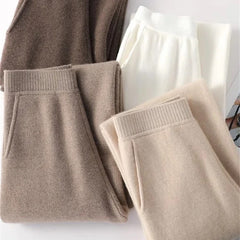 Women’s loose pull-on jogger pants by Christine Brewer, comfortable casual pants with relaxed fit and elastic waistband.
