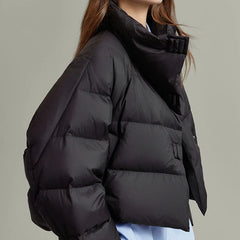 Christine Brewer Hannah cropped quilted parka for women, shown in a stylish, padded design ideal for cold weather.