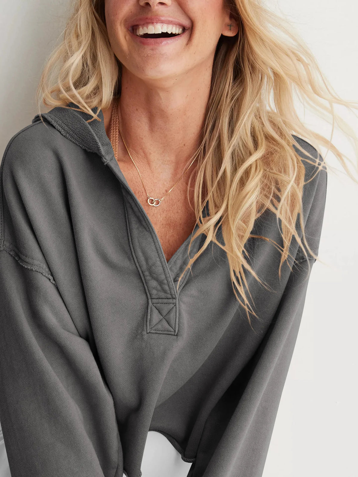 Eleanor women's cropped hoodie by Christine Brewer, featuring a stylish fit and soft fabric in a casual, trendy design.