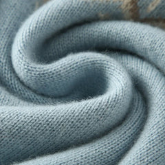 Christine Brewer Jolene cashmere mock neck sweater for women, soft beige knit with ribbed collar and long sleeves.