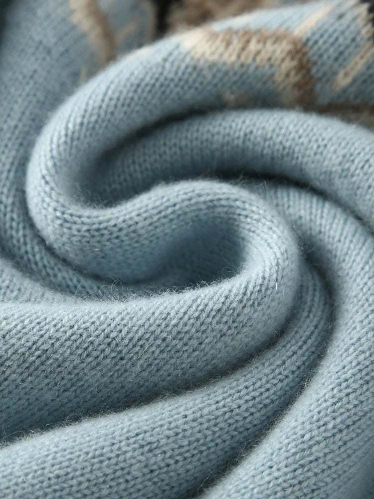 Christine Brewer Jolene cashmere mock neck sweater for women, soft beige knit with ribbed collar and long sleeves.