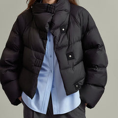 Hannah quilted cropped women's parka by Christine Brewer, showing a stylish, padded outerwear jacket with a hood and quilted pattern.