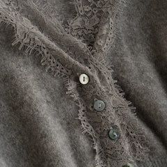 Elsa cashmere cardigan for women by Christine Brewer, shown in soft, cozy knit with button closure and long sleeves.