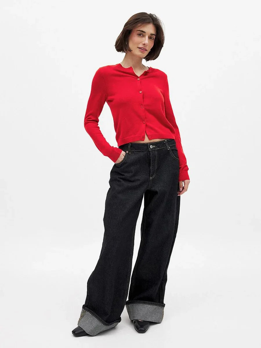 Christine Brewer Finley women's knit cardigan, soft and cozy, featuring a classic button-up design and ribbed cuffs.