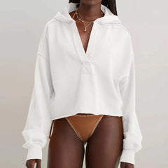 Christine Brewer Eleanor cropped hoodie for women, featuring a stylish, comfortable design in soft fabric with a relaxed fit.