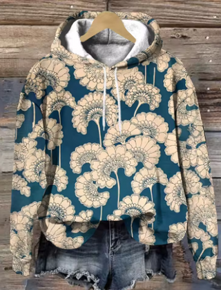 Lightweight oversized soft knit hoodie in beige from Christine Brewer's Adeline collection, cozy and perfect for casual wear.