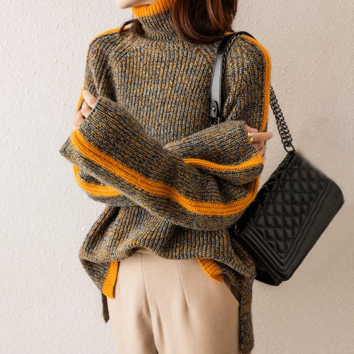 Christine Brewer Vera knit sweater for women, featuring a cozy, textured knit with a round neckline and long sleeves.