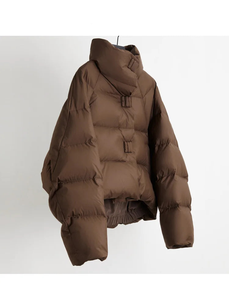 Women’s cropped quilted parka jacket by Christine Brewer, featuring a stylish quilted design and a cozy fit.