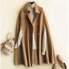 Elegant women's cape coat by Christine Brewer featuring Ivy design, stylish and sophisticated outerwear for chilly days.