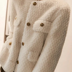 Velvet short jacket for women by Christine Brewer, featuring a stylish design and elegant fit in a rich velvet fabric.