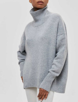 Women’s Iris Turtleneck Sweater by Christine Brewer, autumn knit with cozy fabric, featuring a high neckline and stylish fit.