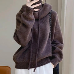 Women’s ribbed hoodie from Christine Brewer featuring a fern pattern, soft fabric, and relaxed fit for casual wear.