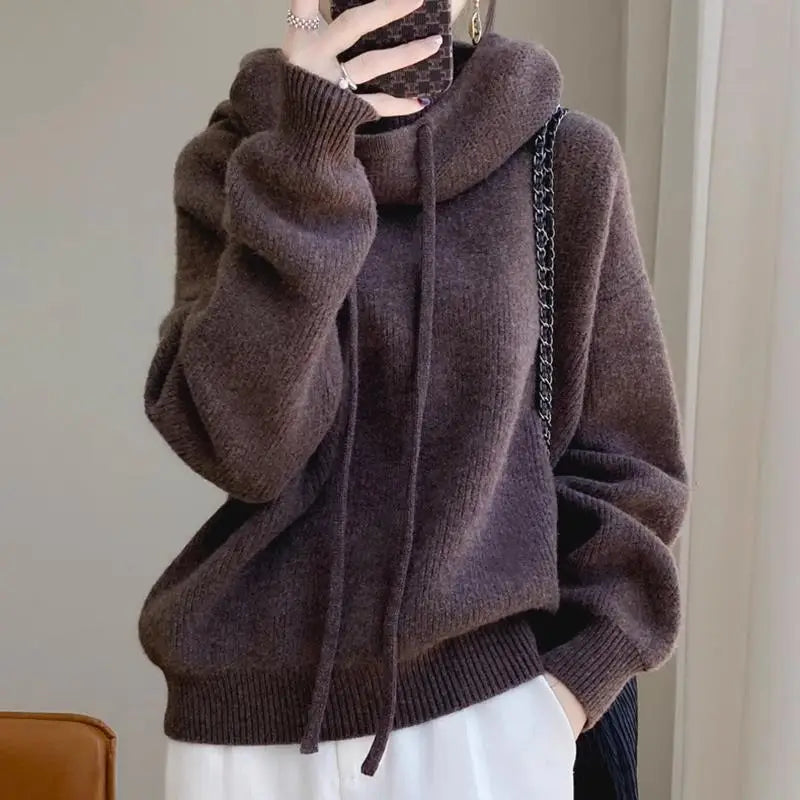 Women’s ribbed hoodie from Christine Brewer featuring a fern pattern, soft fabric, and relaxed fit for casual wear.
