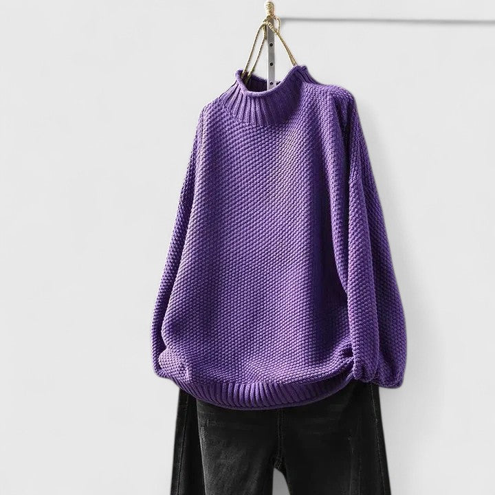 Women’s knit sweater by Christine Brewer, Harmony collection, featuring a cozy, stylish design in soft fabric.
