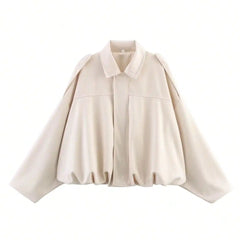 Willow oversized zip-up women’s overshirt jacket by Christine Brewer, shown in a relaxed fit with front zipper and casual style.