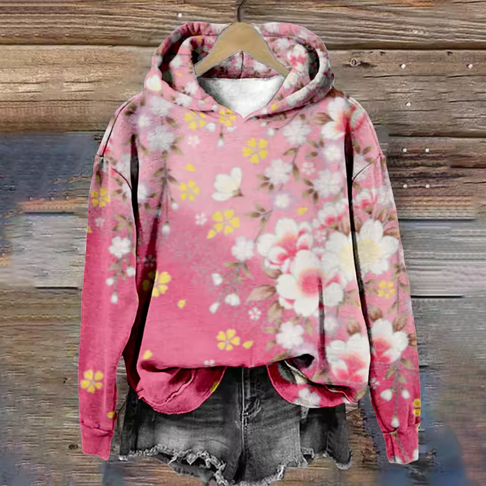 Lightweight oversized soft knit hoodie from Christine Brewer's Esther collection, cozy and comfortable for casual wear.
