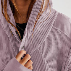 Mia cropped hooded hoodie for women by Christine Brewer, featuring a cozy hood and casual fit in a stylish design.