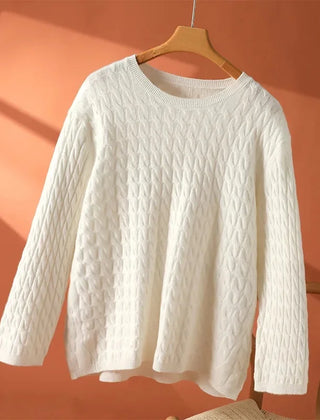Christine Brewer Juliana women's crew neck sweater in soft knit fabric, shown in a cozy, stylish fit with long sleeves.