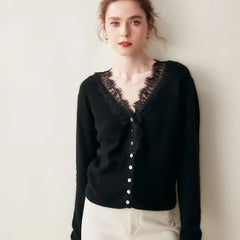 Christine Brewer Elsa cashmere cardigan for women, featuring a soft, cozy knit in a stylish design.