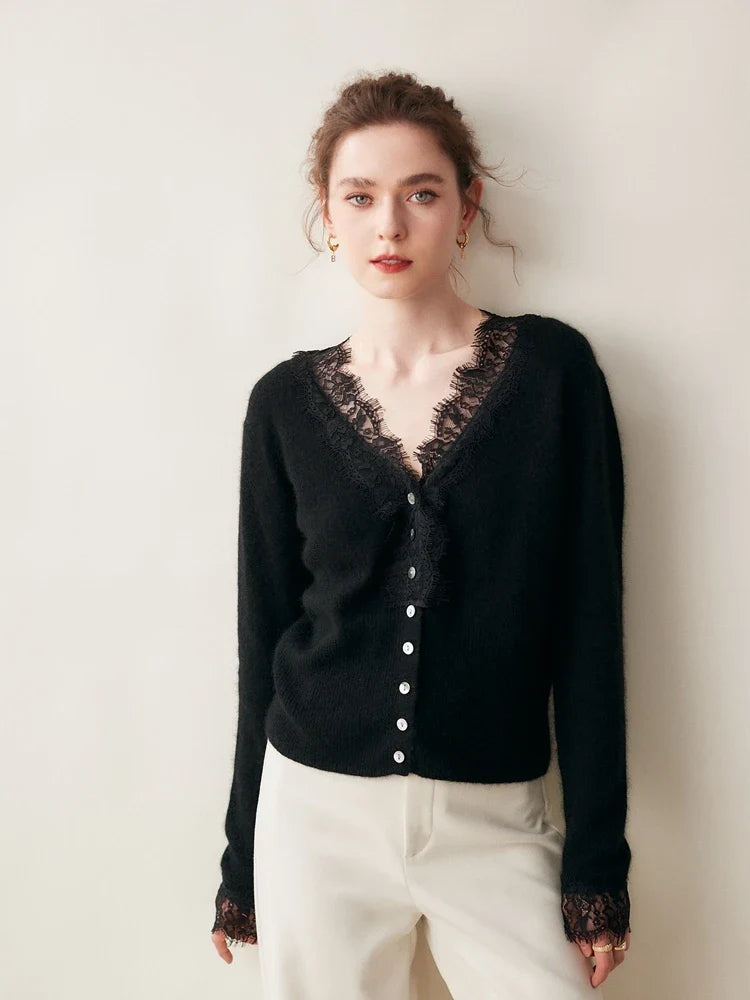 Christine Brewer Elsa cashmere cardigan for women, featuring a soft, cozy knit in a stylish design.