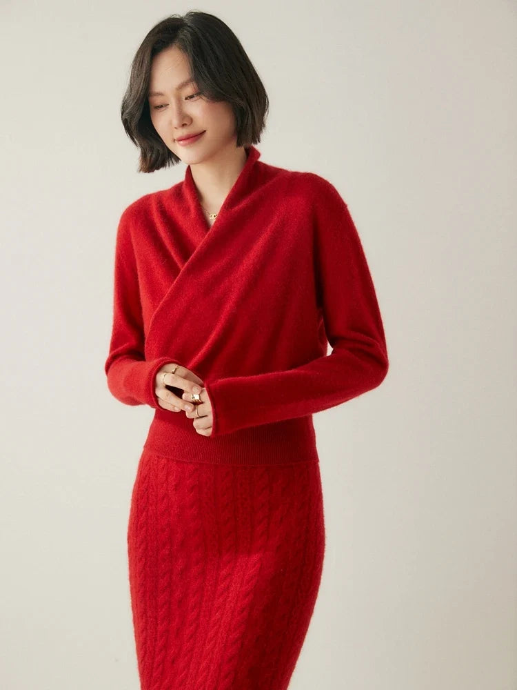 Women’s cashmere sweater by Christine Brewer, in a soft Dawn color, featuring a cozy knit design and classic fit.
