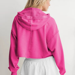 Eleanor cropped hoodie for women by Christine Brewer, featuring a comfortable fit and stylish design in soft fabric.