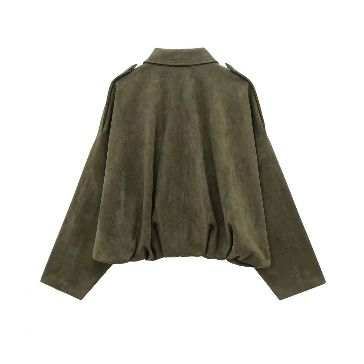 Oversized zip-up overshirt jacket for women by Christine Brewer, featuring a relaxed fit and casual style.