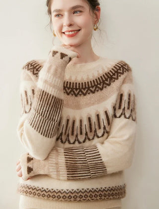 Women's cashmere crew neck sweater by Christine Brewer, featuring a soft, stylish Emory design in a cozy, elegant fit.