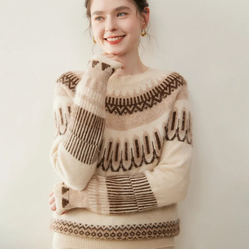 Women's cashmere crew neck sweater by Christine Brewer, featuring a soft, stylish Emory design in a cozy, elegant fit.