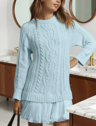 Leslie knit sweater dress for women by Christine Brewer, featuring a cozy, stylish design in a soft, textured fabric.