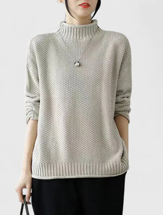 Christine Brewer Harmony knit sweater for women, showcasing a cozy, stylish wool sweater with a textured pattern.