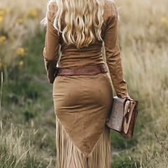 Christine Brewer tassel midi dress in a casual style, featuring a flowy design and tassel details, perfect for everyday wear.