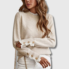 Ribbed Teresa sweater for women by Christine Brewer, featuring a cozy knit design in a stylish, slim-fit silhouette.