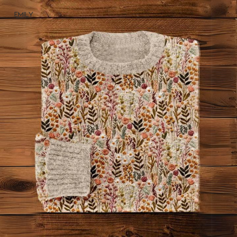 Christine Brewer Celeste knit sweater for women, featuring a cozy, textured knit design in soft neutral tones.