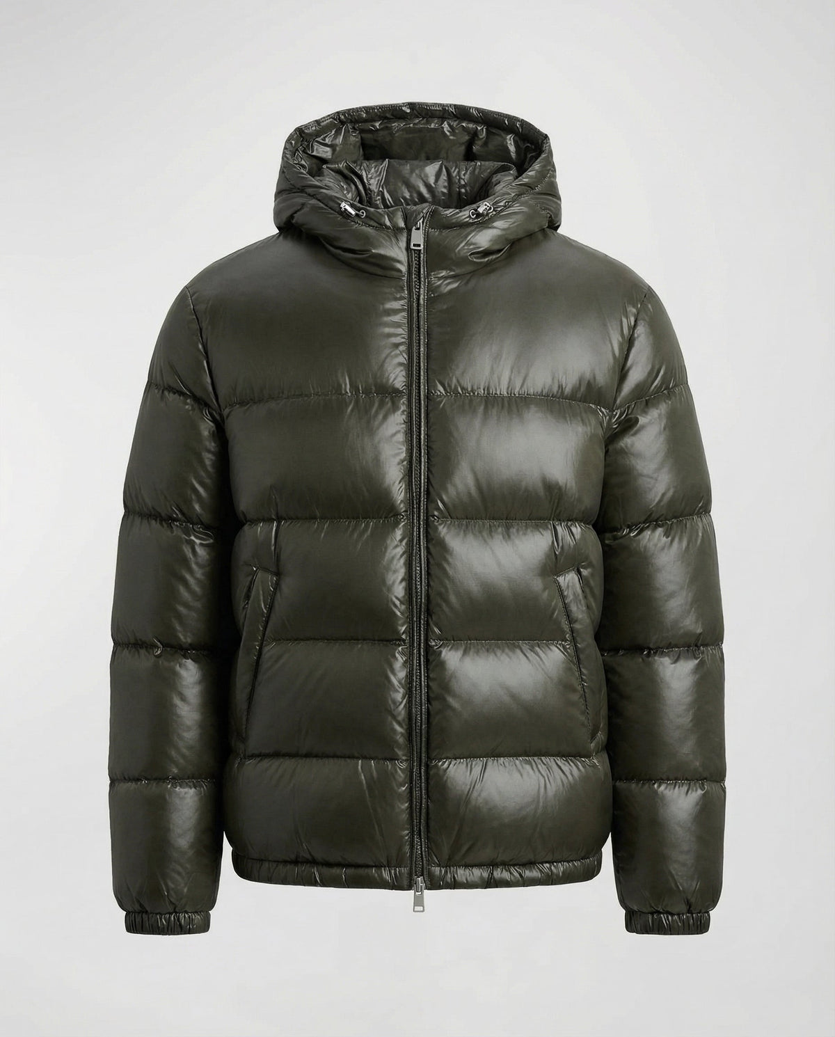 Unisex black puffer jacket by Christine Brewer, featuring a cozy, insulated design perfect for cold weather.