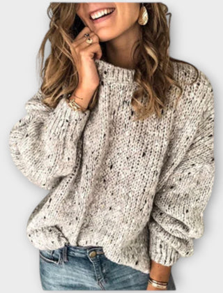 Lillian knit sweater for women by Christine Brewer, featuring a cozy, stylish design in soft, warm fabric.