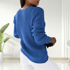Christine Brewer Morgan V-neck sweater for women, soft knit in a stylish V-neck design, perfect for casual and layered looks.