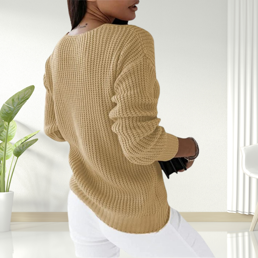 Christine Brewer Morgan V-neck sweater for women, soft knit fabric in a classic design, perfect for casual and chic outfits.