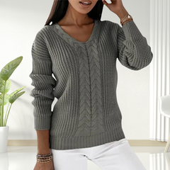 Christine Brewer Morgan women’s V-neck sweater in soft knit fabric, styled with long sleeves and a classic fit.