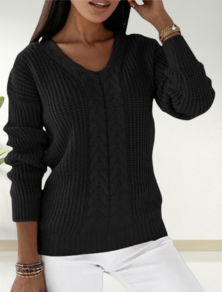 Christine Brewer Morgan women's V-neck sweater, soft knit fabric, in a classic design, displayed on a neutral background