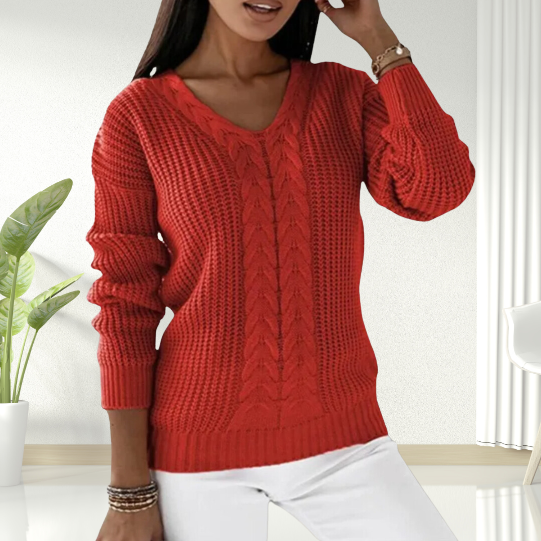 Christine Brewer Morgan women's V-neck sweater, soft knit fabric in a stylish design, perfect for casual or layered looks.