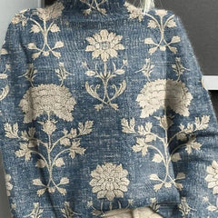 Christine Brewer Lucy women's turtleneck ribbed sweater, shown in a cozy, fitted design with a high neckline and textured knit fabric.