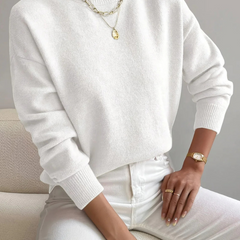Christine Brewer Samantha high neck sweater for women, showcasing a cozy knit sweater with a high neckline and long sleeves.