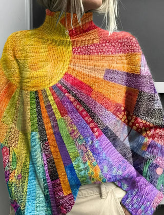 Alana knit turtleneck sweater for women by Christine Brewer, featuring a cozy, fitted design in soft fabric.