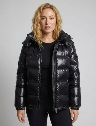 Christine Brewer Naomi Cosy Puffer Jacket for Women, upper body view showing quilted design and stand collar.