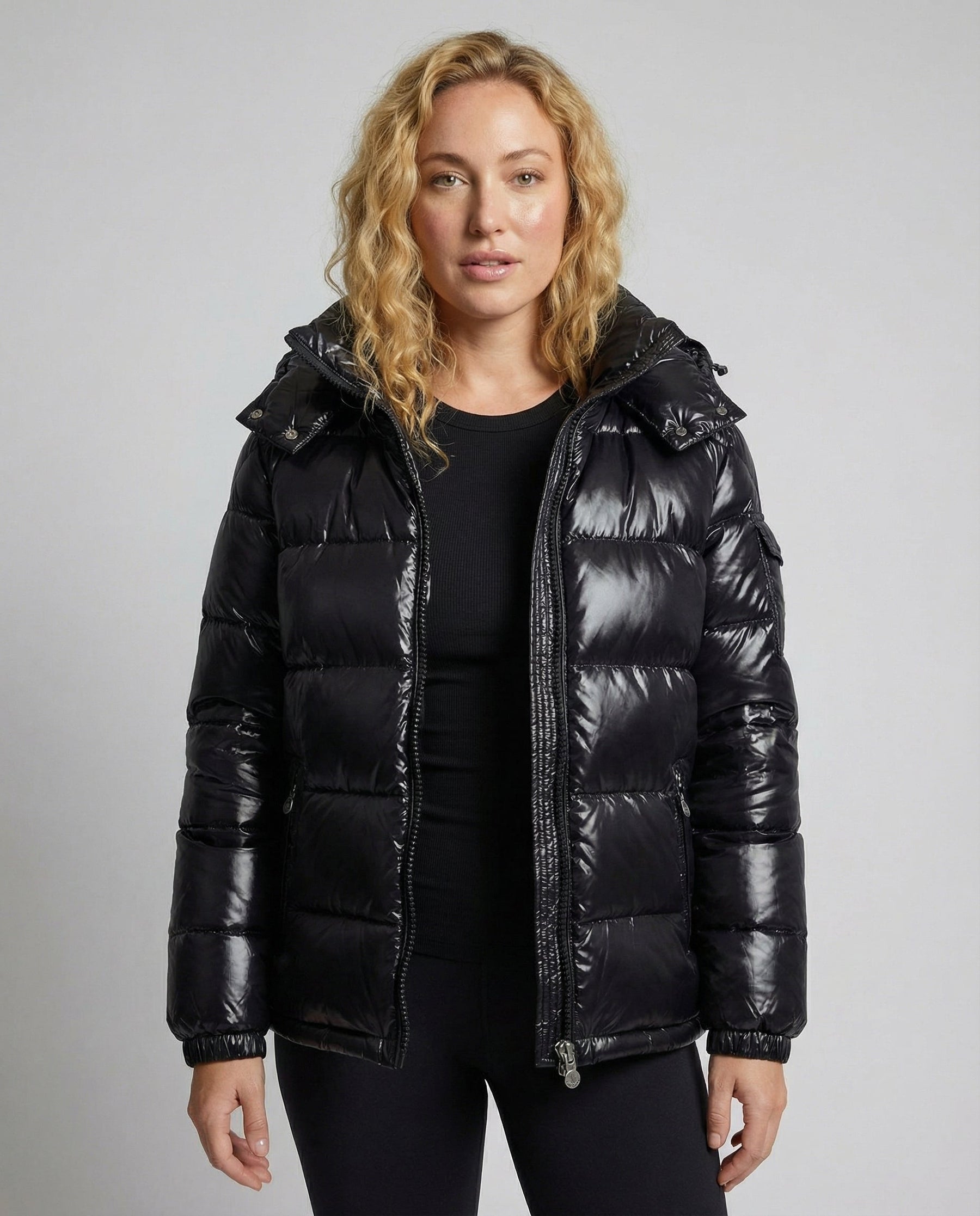 Christine Brewer Naomi Cosy Puffer Jacket for Women, upper body view showing quilted design and stand collar.